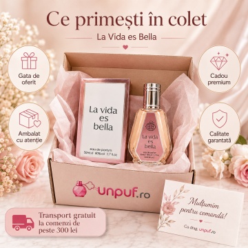 Parfum Arăbesc La Vida es Bella Fragrance World 50 ml, Apă de Parfum Damă, Aromă Floral Fructată Gourmand cu Coacăze Negre, Pară, Floare de Portocal, Iasomie, Iris, Patchouli, Boabe de Tonka, Pralină și Vanilie - Img 4