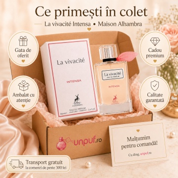 Parfum Arăbesc La Vivacité Intensa Maison Alhambra EDP 100 ml Femei, Inspirat La Vie Est Belle Intensément, Aromă Oriental Florală cu Zmeură, Bergamotă, Piper Roz, Heliotrop, Portocală și Iasomie - Img 4