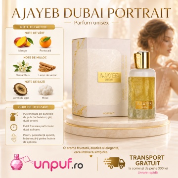 Parfum Arăbesc Lattafa Ajayeb Dubai Portrait 100 ml, Apă de Parfum Unisex, Aromă Fructată Exotică cu Lămâie, Portocală, Mango, Iasomie, Mosc, Oud, Ambră și Lemn de Santal - Img 9