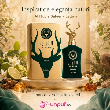 Parfum Arăbesc Lattafa Al Noble Safeer 100 ml, Apă de Parfum Unisex, Aromă Lemnos Aromatică cu Artemisia, Bergamotă, Chimen, Note Verzi, Ienupăr, Labdanum, Lemn de Guaiac, Paciuli și Tămâie - Img 8