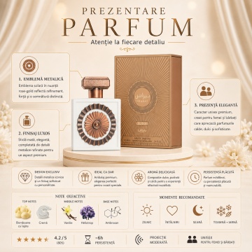 Parfum Arăbesc Lattafa Nebras Elixir 100 ml, Apă de Parfum Damă, Aromă Dulce Vanilată cu Bomboane de Lapte, Frișcă, Mosc și Ambră - Img 3