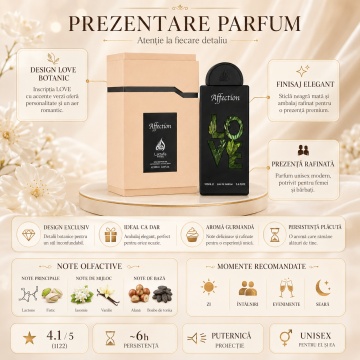 Parfum Arăbesc Lattafa Pride Affection 100 ml, Apă de Parfum Unisex, Aromă Oriental Florală cu Fistic, Vanilie, Zmeură și Tonka - Img 3