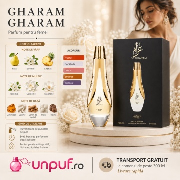Parfum Arăbesc Lattafa Pride Gharam 100 ml, Apă de Parfum Unisex, Aromă Oriental Florală cu Pară, Ananas, Iasomie, Gardenie și Praline - Img 5