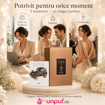 Parfum Arăbesc Lattafa Pride La Collection Car 1886 100 ml, Apă de Parfum Unisex, Aromă Pudrată Elegantă cu Măr, Trandafir, Vanilie, Tonka, Iris și Cedru Meta title - Img 5
