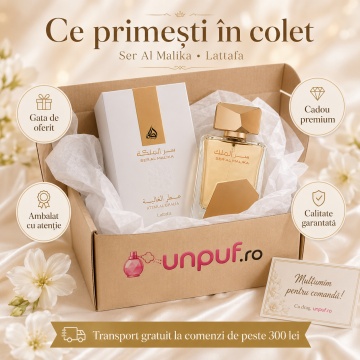 Parfum Arăbesc Lattafa Ser Al Malika 100 ml, Apă de Parfum Unisex, Aromă Condimentată cu Măr, Scorțișoară, Șofran, Ambră, Mosc, Oud și Vanilie - Img 4