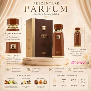 Parfum Arăbesc Liquid Brun French Avenue 100 ml, Apă de Parfum pentru Bărbați, Inspirat Althaïr Parfums de Marly, Aromă Caldă Dulce Orientală cu Scorțișoară, Bergamotă, Cardamom, Floare de Portocal, Vanilie Bourbon, Elemi, Pralină, Ambroxan, Mosc și Lemn - Img 3