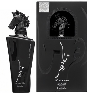 Parfum Arăbesc Maahir Black Edition Lattafa EDP 100 ml Bărbat, Inspirat Terroni / Interlude Black Iris, Aromă Oriental Lemnoasă cu Bergamotă, Rozmarin, Smirnă, Violetă, Tămâie, Ambră, Oud, Piele, Fum și Paciuli - Img 11