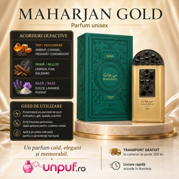Parfum Arăbesc Maharjan Gold Lattafa Pride EDP 100 ml Damă, Inspirat Mystic Incense, Aromă Orientală cu Lavandă, Piper, Iasomie, Tămâie, Tuberoză, Ambră, Caramel, Cashmeran și Cedru - Img 7