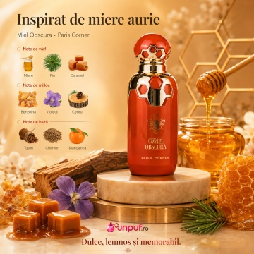 Parfum Arăbesc Miel Obscura Paris Corner 100 ml, Apă de Parfum Unisex, Damă, Bărbat, Aromă Gurmandă cu Miere, Caramel, Ambră și Vanilie - Img 8