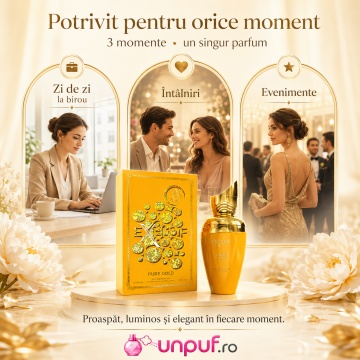 Parfum Arăbesc Milestone Exelof Pure Gold EDP 85 ml Unisex, Inspirat Erba Gold, Aromă Oriental Ambrată cu Portocală Braziliană, Lămâie Siciliană, Bergamotă Calabreză, Ghimbir, Pepene, Pară, Măr Verde, Ambră, Mosc Alb și Vanilie de Madagascar - Img 7