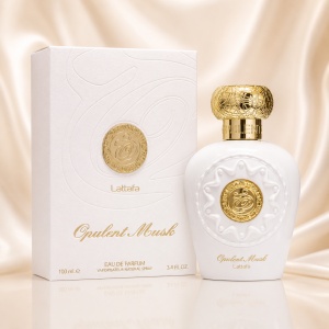 Parfum Arăbesc Opulent Musk Lattafa 100 ml, Apă de Parfum Unisex pentru Damă și Bărbat, aromă florală cu mosc alb, șofran și ambră
