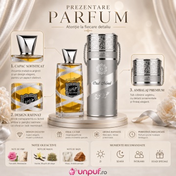 Parfum Arăbesc Oud Mood Reminiscence Lattafa 100 ml, Apă de Parfum Unisex, Aromă Oriental Lemnoasă cu Lămâie, Portocală, Zmeură, Șofran, Scorțișoară, Caramel, Oud, Ambră, Mosc și Vanilie - Img 3