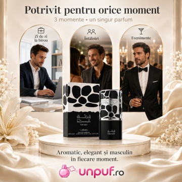 Parfum Arăbesc Qimmah For Men Lattafa 100 ml, Apă de Parfum Bărbat, Aromă Orientală cu Ambră, Cedru, Oud, Lavandă, Lemn de Santal, Rășină, Rozmarin, Paciuli și Vetiver - Img 6