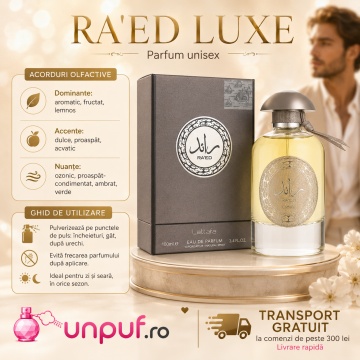 Parfum Arăbesc Ra'Ed Lattafa EDP 100 ml Bărbat, Inspirat K by Dolce & Gabbana, Aromă Chypre cu Lămâie, Mandarină, Note Condimentate, Șofran, Scorțișoară, Cuișoare, Ambră, Pielărie, Vanilie și Mosc - Img 9