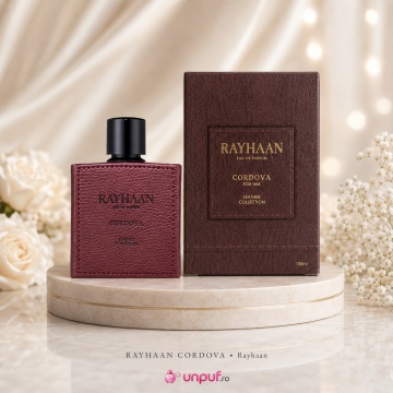Parfum Arăbesc Rayhaan Cordova pentru Bărbați 100 ml, Lemnos Pielos Ambrat, Leather Collection