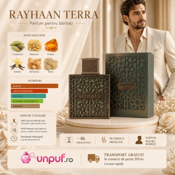 Parfum Arăbesc Rayhaan Terra 100 ml pentru Bărbați | Ambrat, Condimentat, Aromatic - Img 6