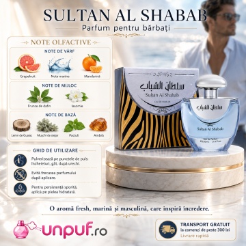 Parfum Arăbesc Sultan Al Shabab Ard Al Zaafaran 100 ml, Apă de Parfum Bărbat, Aromă Oriental Condimentată, Inspirat Invictus Aqua - Img 9