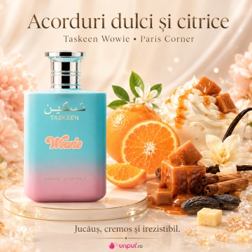 Parfum Arăbesc Taskeen Wowie Paris Corner 100 ml, Apă de Parfum Unisex, Damă și Bărbat, Aromă Fructat Florală, Inspirat Lost in Paris Roja - Img 7