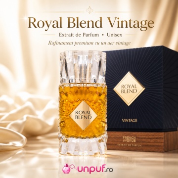 Parfum Arăbesc Unisex Royal Blend Vintage French Avenue 100 ml, Extract de Parfum, Inspirat de Sauvage Dior, Aromă Oriental Ambrată cu Citrice, Condimente, Șofran, Rășini, Flori Albe, Note Balsamice, Vanilie, Cedru, Ambră și Mosc - Img 2