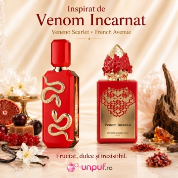 Parfum Arăbesc Unisex Veneno Scarlet French Avenue 100 ml, Apă de Parfum, Inspirat de Venom Incarnat, Aromă Fructată Dulce și Lemnoasă cu Căpșuni, Caramel, Mure, Zmeură, Scorțișoară, Cedru, Piele, Vanilie, Paciuli, Tonka și Brad - Img 8