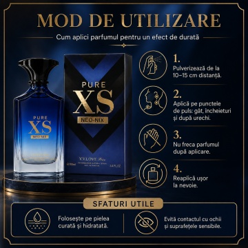 Parfum Arăbesc V.V. Love Pure XS Neo Nix Eau de Parfum 100 ml, Bărbați, Inspirat din Pure XS Rabanne, Aromă Vanilată și Persistentă - Img 3