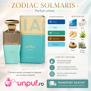 Parfum Arăbesc Zodiac Solmaris Paris Corner 100 ml, Apă de Parfum Unisex, Damă și Bărbat, Aromă Fresh Solară, Inspirat Aqua Pour Homme Marine Tonic - Img 9