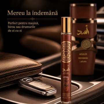 Parfum Asad 35 ml, Apă de Parfum Bărbat, Aromă Oriental Condimentată și Vanilată, Format Compact, Note de Lavandă, Corcodușe, Piper Roz, Cacao, Nucșoară, Davana, Vanilie de Bourbon, Ambră și Vetiver - Img 4