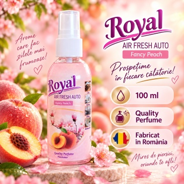 Parfum Auto Concentrat Guma Turbo / Fancy Peach, Parfum Ambiental pentru Interior Auto si Casa, Aromă Dulce și Fructată, 100 ml