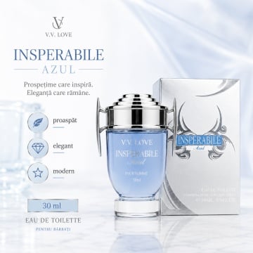 Parfum Bărbat V.V. Love Insuperabile Azul Eau de Toilette 30 ml, Inspirat din Invictus Aqua Rabanne, Aromă Fresh Marină și Acvatică - Img 2
