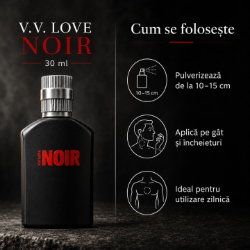 Parfum Bărbat V.V. Love Noir Eau de Parfum 30 ml, Inspirat din Drakkar Noir Guy Laroche, Aromă Aromatică Lemnoasă și Fresh Condimentată - Img 5