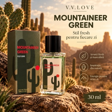 Parfum Barbati V.V.Love Mountaineer Green Pour Homme, Eau de Toilette EDT, 30 ml, Aroma Fresh, Masculina, Elegant, Spray, Format Compact, pentru Zi si Seara - Img 2