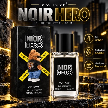 Parfum Barbati V.V.Love Noir Hero, Eau de Toilette EDT, 30 ml, Aroma Masculina, Stil Urban, Spray, Format Compact, pentru Zi si Seara - Img 2