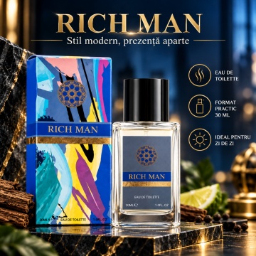Parfum Barbati V.V.Love Rich Man, Eau de Toilette EDT, 30 ml, Aroma Masculina, Elegant, Spray, Format Compact, pentru Zi si Seara - Img 2