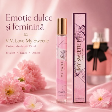 Parfum Damă My Sweetie 35 ml V.V. Love, Apă de Toaletă, Inspirat de Mon Paris Yves Saint Laurent, Aromă Fructat Dulce cu Căpșuni, Zmeură, Pară, Iasomie, Vanilie, Paciuli și Mosc Alb - Img 7