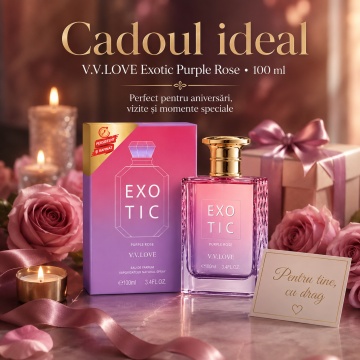 Parfum Damă V.V. Love Exotic Purple Rose, Apă de Parfum 100 ml – Elegant, Dulce, Inspirat din Kayali Vanilla Candy Rock Sugar 42 - Img 4