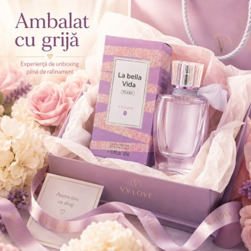 Parfum Damă V.V. Love La Bella Vida Rouge Eau de Parfum 30 ml, Inspirat din La Vie Est Belle Lancôme, Aromă Dulce, Florală și Elegantă - Img 5