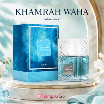 Parfum Khamrah Waha Lattafa 100 ml, Apă de Parfum Unisex, Aromă Acvatică Proaspătă - Img 12