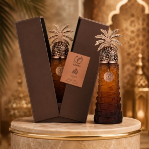 Parfum Lattafa Pride Ajwaa 90 ml, Apă de Parfum Unisex, Aromă Oriental Lemnoasă, Note de Curmale, Elemi, Bergamotă, Lămâie, Lemn Dulce, Smirnă, Rășină Benzoică și Tămâie