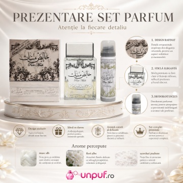 Parfum Lattafa Pure Musk 100 ml + Deo, Damă - Img 3