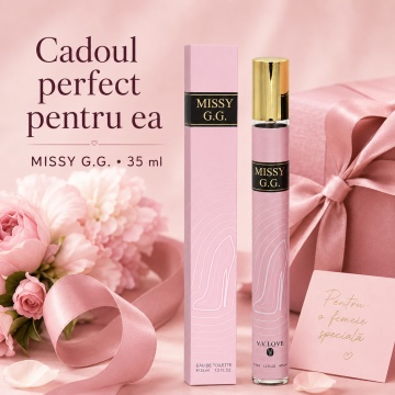 Parfum Missy G.G. 35 ml, Apă de Parfum Damă, Aromă Florală Dulce Vanilată și Delicată, Format Compact, Note de Bergamot, Migdale Amare, Bujor, Ylang Ylang, Vanilie și Cumarină - Img 2