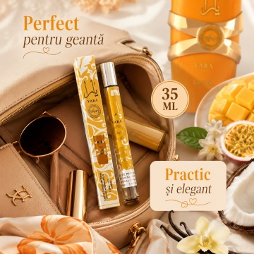 Parfum Yara 35 ml, Apă de Parfum Damă, Aromă Tropicală Dulce, Vanilată și Florală, Format Compact, Note de Mango, Nucă de Cocos, Maracuia, Iasomie, Floare de Portocal, Heliotrop, Vanilie, Mosc și Cashmeran - Img 3