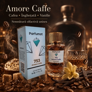 Set Apa de parfum Parfumat 753 Arome Caffe, Unisex, 50 ml si Gentuta cosmetice - Img 6