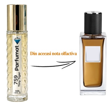 Set Apa de parfum Parfumat 759 Tiny Tiger, Unisex, 35 ml si Gentuta cosmetice - Img 2