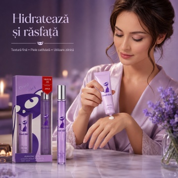 Set Cool Girl 2x35 ml, Apă de Toaletă Damă 35 ml + Cremă de Mâini Body Lotion 35 ml, Aromă Dulce Floral Fructată, Vanilată și Moscată, Note de Pară, Mandarină, Gardenie, Iasomie, Caprifoi, Floare de Portocal, Lăcrămioară, Vanilie, Ambră, Mosc și Lemn de S - Img 3