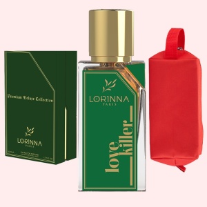 Set Extract de Parfum Lorinna Paris Parfum, De Luxe Collection, Love Killer, 50 ml, Unisex Damă Bărbat si Gentuță Parfumuri