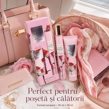 Set L’Eau D’Issay Rose & Rose 2x35 ml, Apă de Parfum Damă 35 ml + Cremă de Mâini 35 ml, Aromă Floral Fructată, Dulce, Ambrată și Moscată, Note de Zmeură, Pară, Piper Roz, Trandafir Bulgăresc, Osmanthus, Cashmeran, Ambră și Paciuli - Img 3