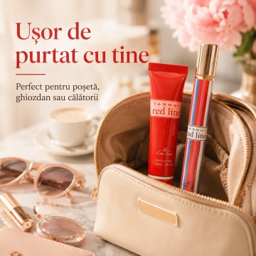 Set Tarnny Red Line 2x35 ml, Apă de Toaletă Damă 35 ml + Body Lotion 35 ml, Aromă Floral Citrică, Fructată, Fresh și Lemnoasă, Note de Floare de Măr, Mandarină, Camelie, Coacăze Negre, Lămâie, Caprifoi, Grapefruit, Trandafir, Crin, Mentă, Violetă, Magnoli - Img 3