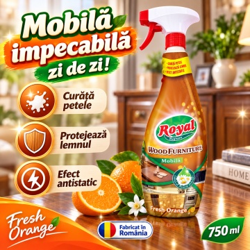 Solutie curatare mobila si lemn Royal Hygiene Wood Furniture – 750 ml - Img 2
