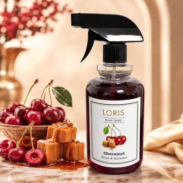 Spray Odorizant de Cameră, Hol, Baie și Auto Loris Pafum Cheramel Kiraz & Karamel, 500 ml, Aromă de Cireșe și Caramel