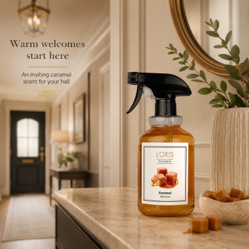 Spray Odorizant de Cameră, Hol, Baie și Auto Loris Parfum Caramel, Room Spray 500 ml, Aromă Dulce și Caldă - Img 3